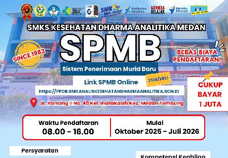 SMKS Kesehatan Dharma Analitika Medan Siap Menerima Peserta Didik Baru Tahun Ajaran 2026/2027